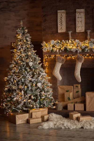 Mooie Versierde Kerstkamer — Stockfoto