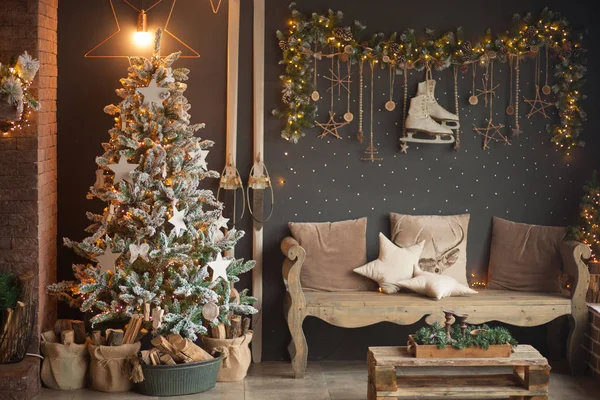 Piękny Urządzony Pokój Bożego Narodzenia — Zdjęcie stockowe