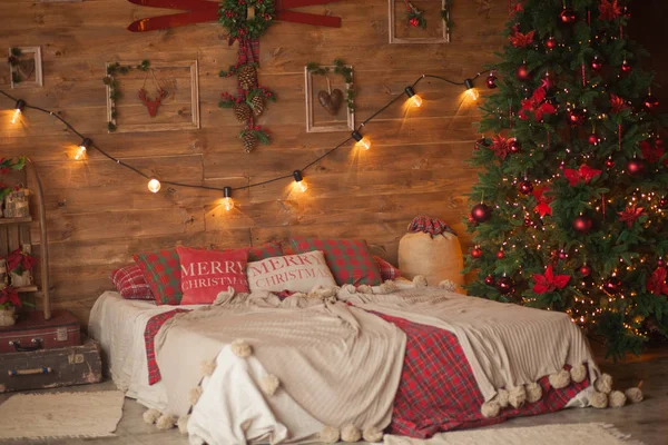 Hermosa Sala Navidad Decorada —  Fotos de Stock