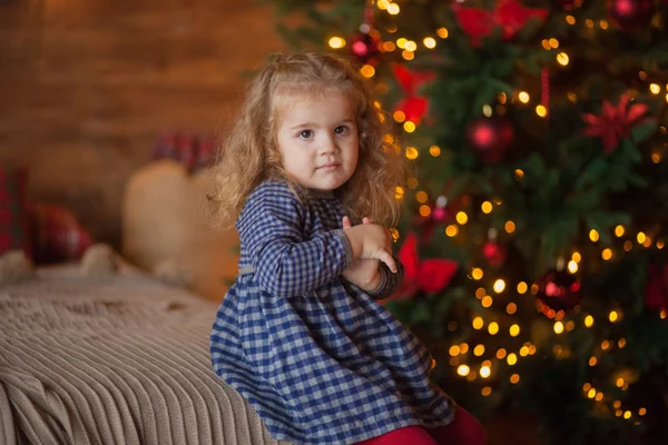 Mooie Baby Kerstmis Ingericht Kamer — Stockfoto