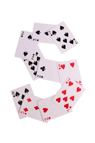 Karten Für Casino Worten Mit Weißem Hintergrund — Stockfoto
