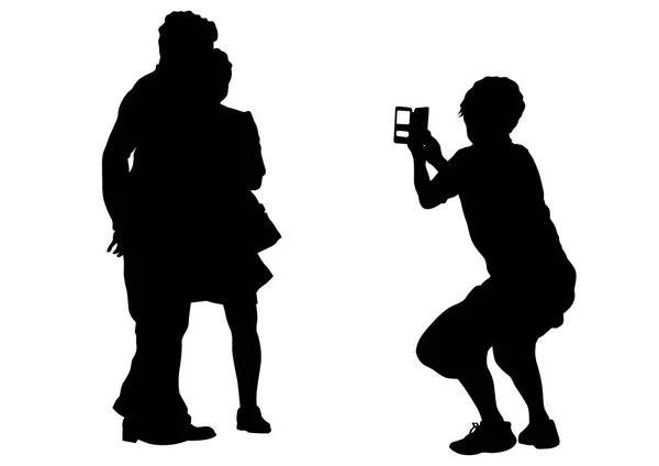 People Camera White Background — Stock Vector