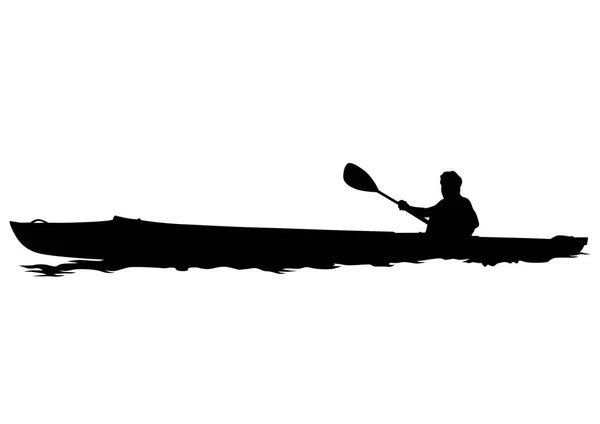 Kayak Sportivo Con Atleti Sfondo Bianco — Vettoriale Stock