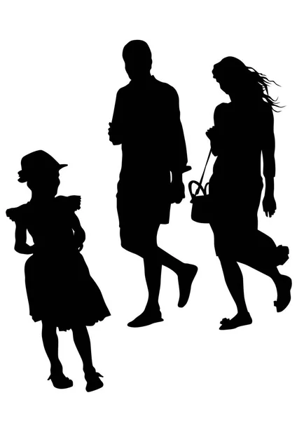 Familien Mit Kind Auf Weißem Hintergrund — Stockvektor