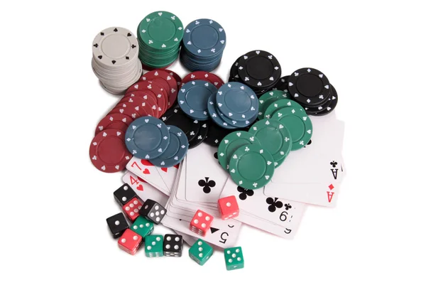 Cards Dives Casino White Background — Stock Photo, Image