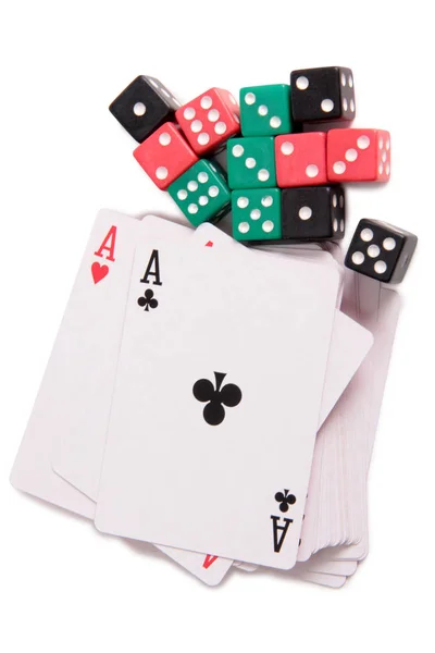 Cards Dives Casino White Background — Stock Photo, Image