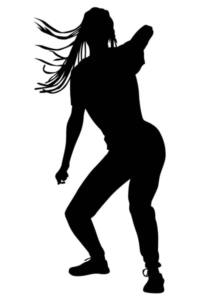 Beautiful Women Dansing White Background — Stock Vector