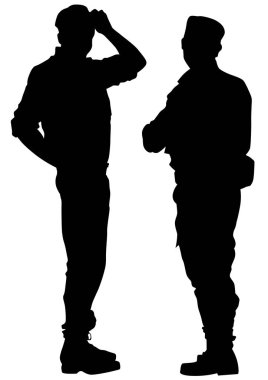 İnsanlar beyaz arka plan üzerinde üniformalı özel polis gücünün