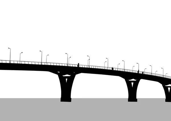 Grande Ponte Moderna Através Rio — Vetor de Stock