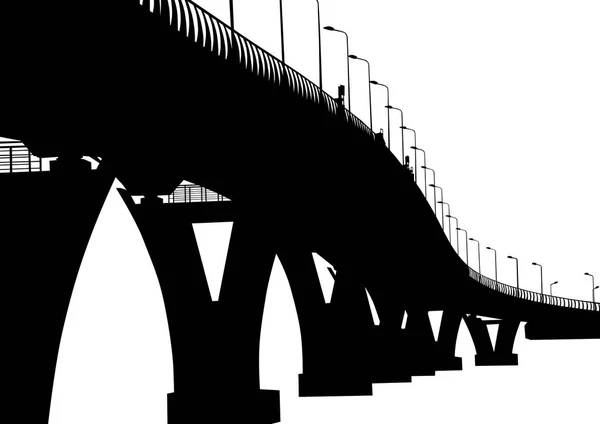 川を渡って大規模な近代的な橋 — ストックベクタ