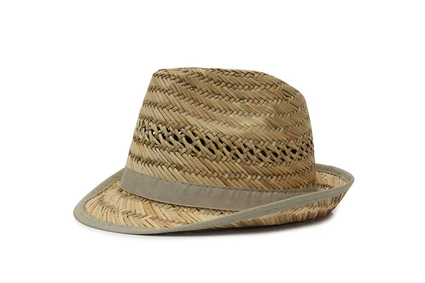 Old Straw Hat White Background — Stock Photo, Image