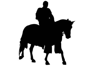 Beyaz bir arka plan üzerinde sırtında Vintage knight