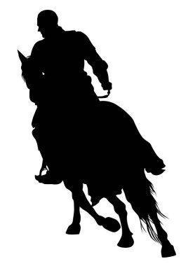 Beyaz bir arka plan üzerinde sırtında Vintage knight