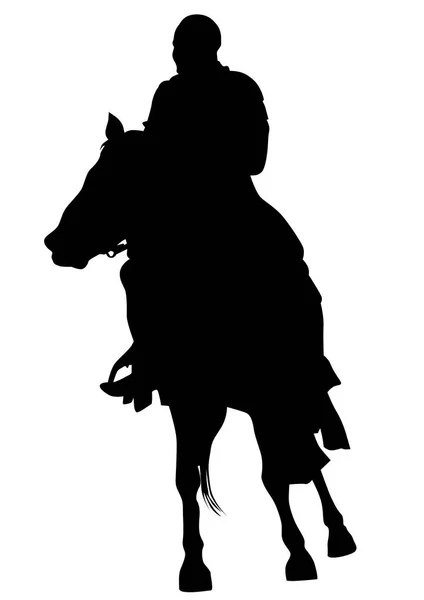 Vintage Knight Horseback White Background — Stock Vector