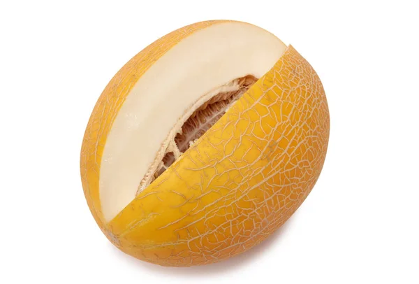 Grande Melone Succoso Uno Sfondo Bianco — Foto Stock