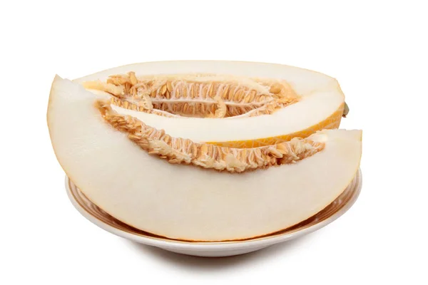 Grande Melone Succoso Uno Sfondo Bianco — Foto Stock