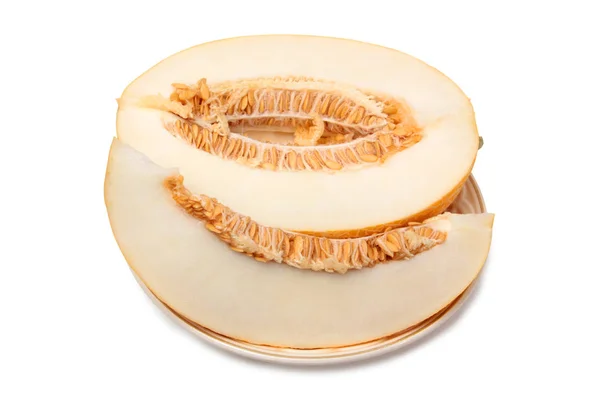Grande Melone Succoso Uno Sfondo Bianco — Foto Stock