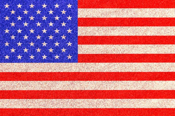 デニム生地の背景にアメリカの国旗 — ストック写真
