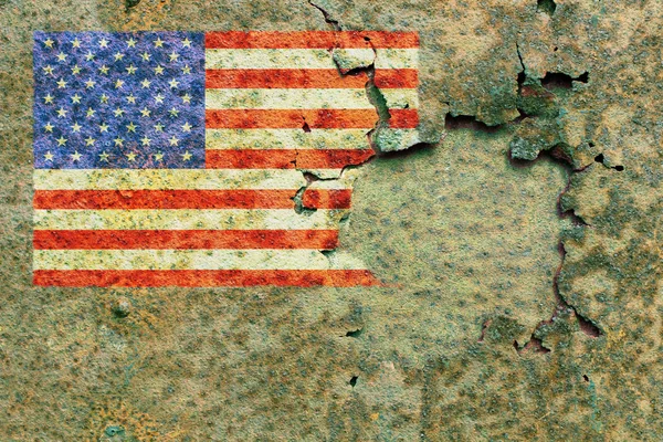 Bandera Americana Detalle Metálico Una Máquina Militar — Foto de Stock