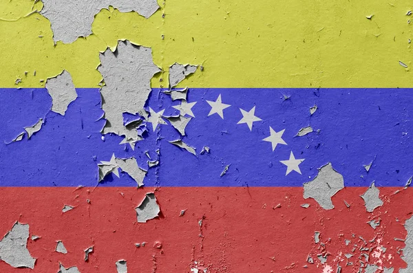 Banderas Venezuela Está Pintado Sobre Fondo Pared Ladrillo —  Fotos de Stock