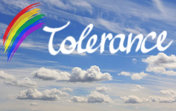 Word Tolerancia Ellen Blue Sky Clouds — Stock Fotó
