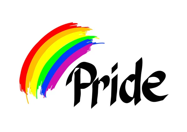 Word Pride Painbow White Background — Stock Vector