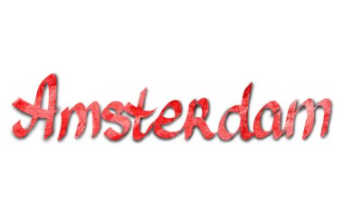Beyaz arka plan üzerinde metal amsterdam logo