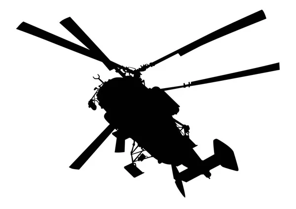 Grote Militaire Helikopter Een Witte Achtergrond — Stockvector