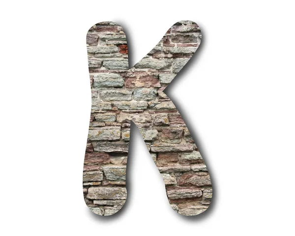 Brick Letters English Alphabet White Background — Stock Photo, Image