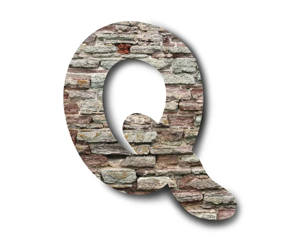 Brick Letters English Alphabet White Background — Stock Photo, Image