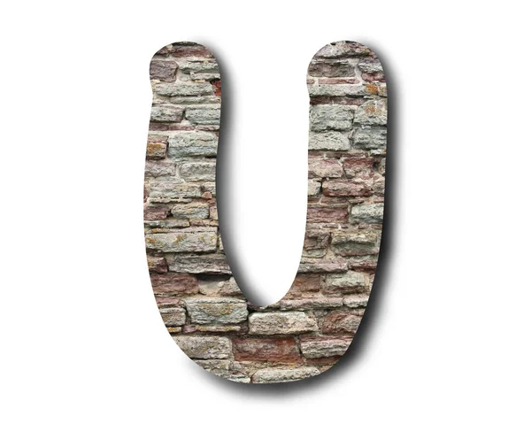 Brick Letters English Alphabet White Background — Stock Photo, Image