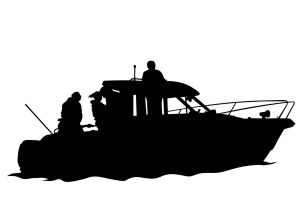 Sportmotorboot Auf Weißem Hintergrund — Stockvektor