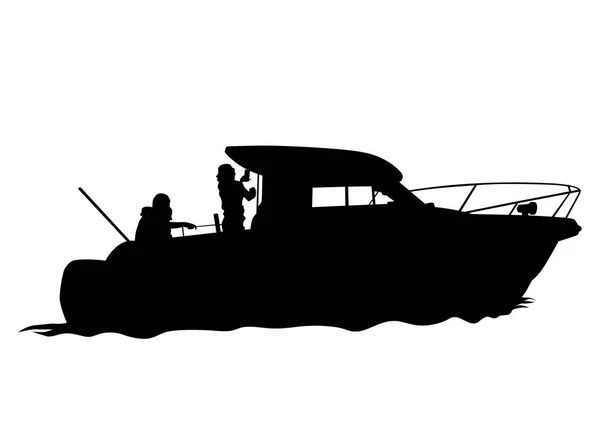 Sportmotorboot Auf Weißem Hintergrund — Stockvektor