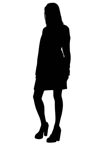 Beauté Jeune Fille Robe Sur Fond Blanc — Image vectorielle