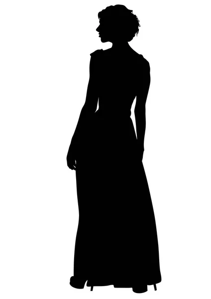 Красота Молодая Девушка Платье Белом Фоне — стоковый вектор