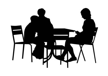 İnsanlar beyaz arka plan üzerinde kentsel Cafe
