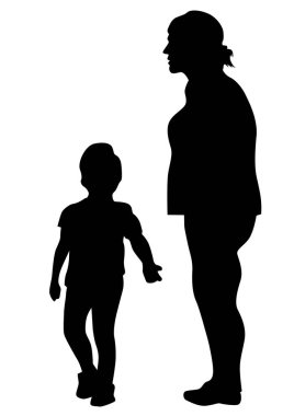 Beyaz arka plan üzerinde küçük çocuğu olan aileler