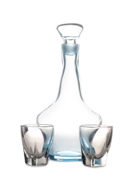 Beyaz arka plan üzerinde Vintage cam Kadehi