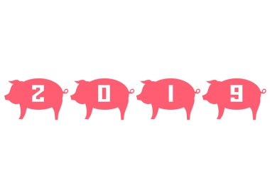 Yeni yıl tatil arka plan üzerinde domuz surat