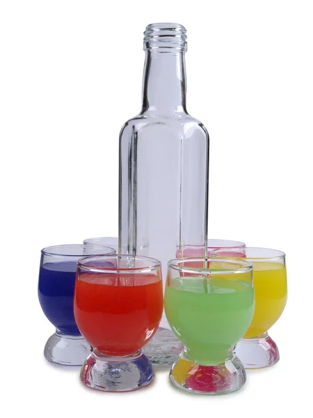 Cocktail Dans Des Tasses Verre Sur Fond Blanc — Photo