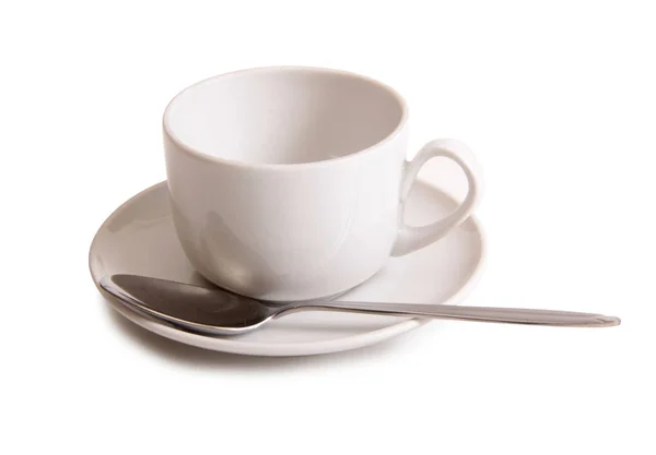 Koffiebonen Cup Witte Achtergrond — Stockfoto