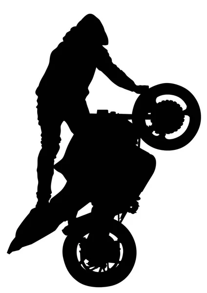 大的旧自行车和男子白色背景 — 图库矢量图片