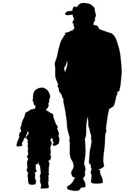 Beyaz arka plan üzerinde küçük çocuğu olan aileler