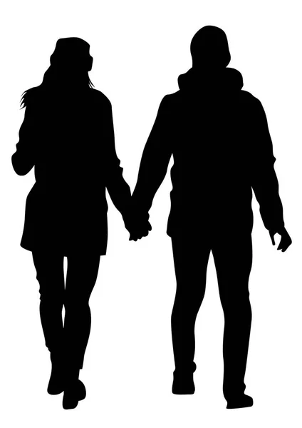 Couple Young Guy Girl White Background — Stock Vector