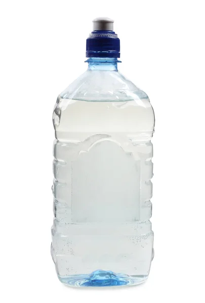 Fles Glazen Water Witte Achtergrond — Stockfoto