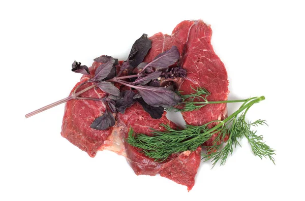 Carne Maiale Cruda Manzo Sul Piatto — Foto Stock