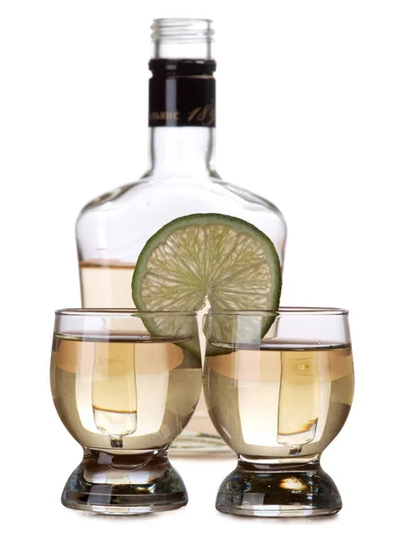 Glass Cup Tequila Table — Stock Photo, Image