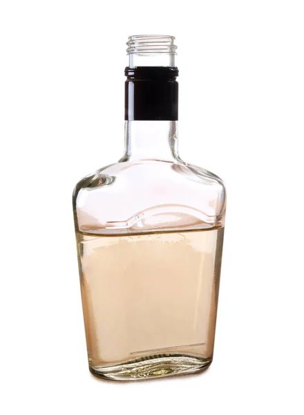 Tazza Vetro Con Tequila Sfondo Bianco — Foto Stock