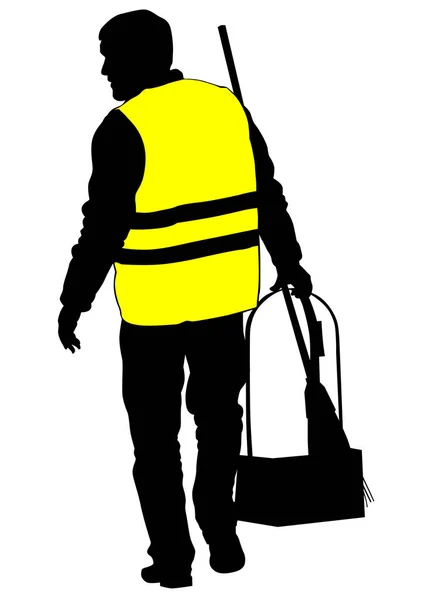 Janitor Signal Vest White Background — Stock Vector