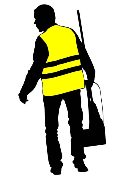 Janitor Signal Vest White Background — Stock Vector